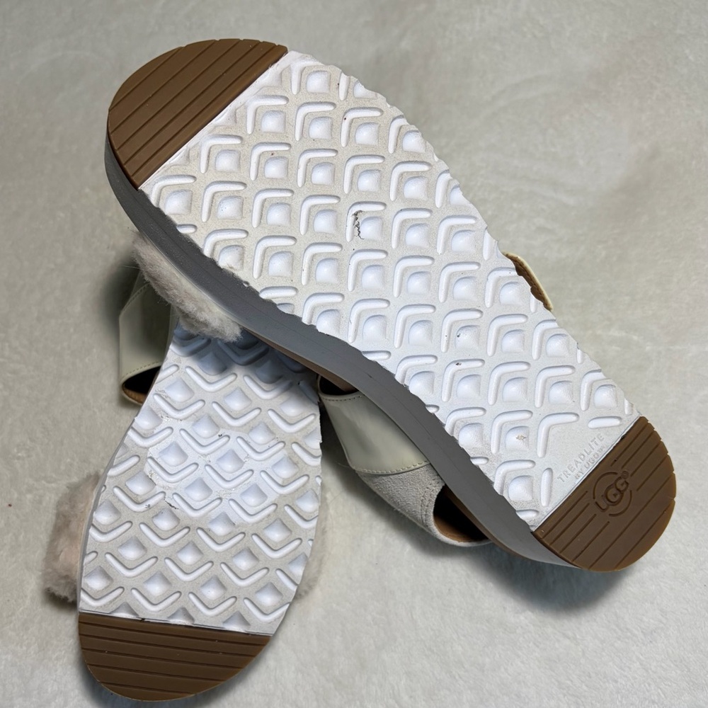 UGG Women's White and Cream Platform Sandals - Picture 9 of 9